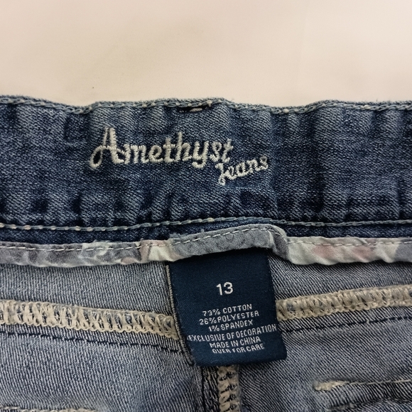 2/$30 AMETHYST JEANS Edgy Blue Denim Western Booty Shorts (#1,437) - Picture 2 of 8